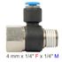 Pu Hose Fitting Tee 4mm X 1/4'f X 1/4'm